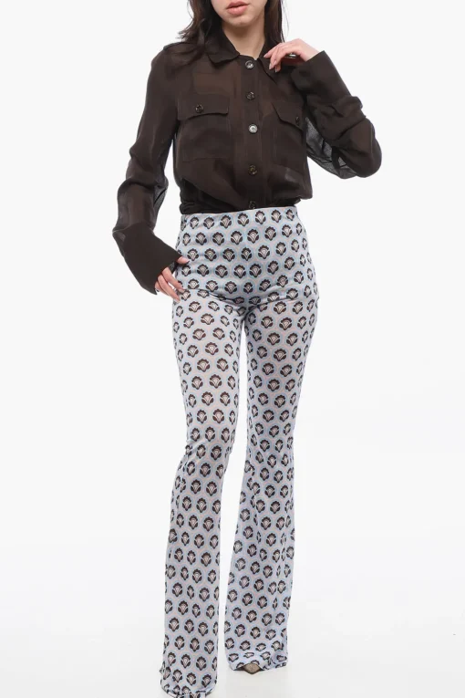 Discount Pantaloni in Jersey a Vita Alta Donna Pantaloni