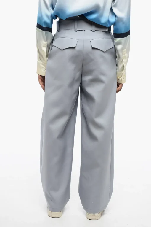 Pantaloni in Lana a 2 Pinces con Cintura>Jil Sander Hot
