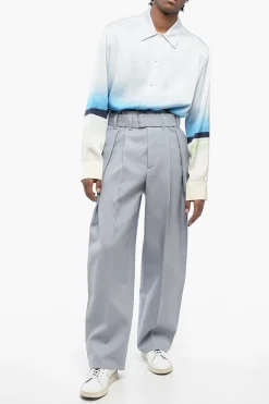 Pantaloni in Lana a 2 Pinces con Cintura></noscript>Jil Sander Hot