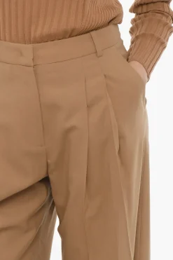 New Pantaloni in Lana a Doppia Pince Donna Pantaloni