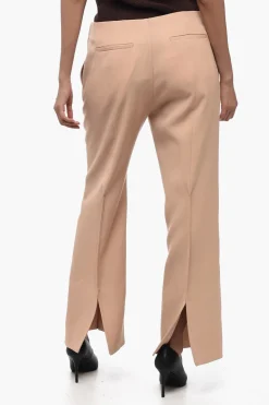 Clearance Pantaloni in Lana a Gamba Ampia Donna Pantaloni