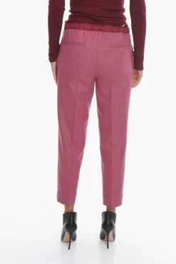 Outlet Pantaloni in Lana a Una Pince con Coulisse Donna Pantaloni