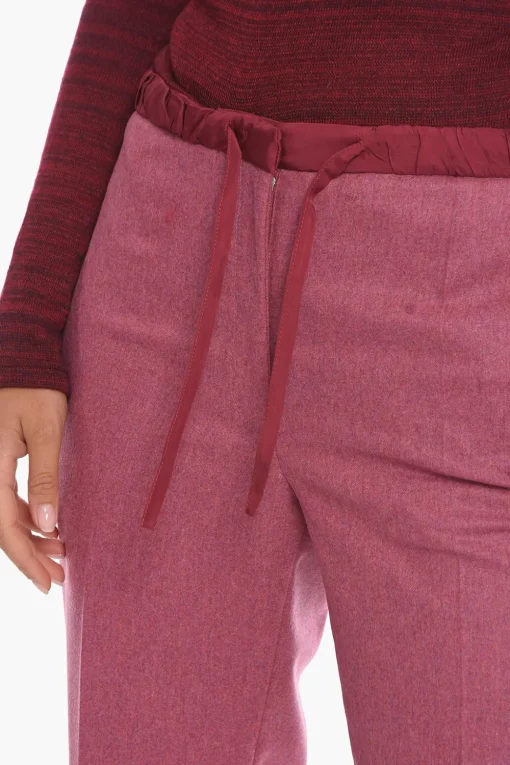 Outlet Pantaloni in Lana a Una Pince con Coulisse Donna Pantaloni