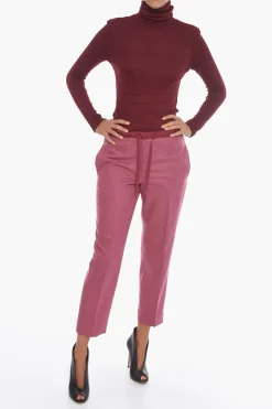 Outlet Pantaloni in Lana a Una Pince con Coulisse Donna Pantaloni