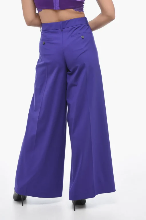 Pantaloni in Lana a Vita Bassa con Pieghe>Theory Clearance