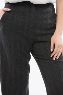 Clearance Pantaloni in Lana a Vita Alta Donna Pantaloni