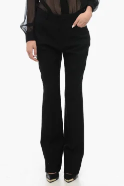 Clearance Pantaloni in Lana a Vita Alta a Una Pince Donna Pantaloni