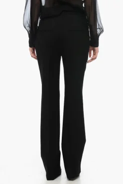 Clearance Pantaloni in Lana a Vita Alta a Una Pince Donna Pantaloni