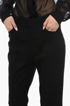 Clearance Pantaloni in Lana a Vita Alta a Una Pince Donna Pantaloni