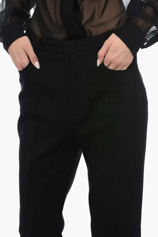 Clearance Pantaloni in Lana a Vita Alta a Una Pince Donna Pantaloni