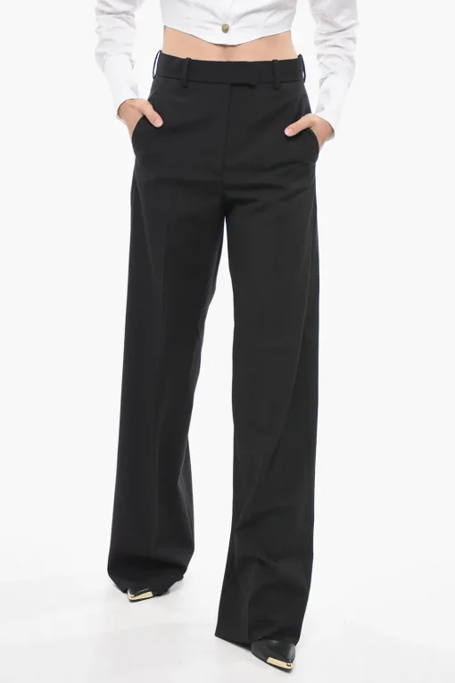 Pantaloni in Lana a Vita Alta>Valentino New