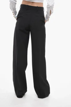 Pantaloni in Lana a Vita Alta>Valentino New