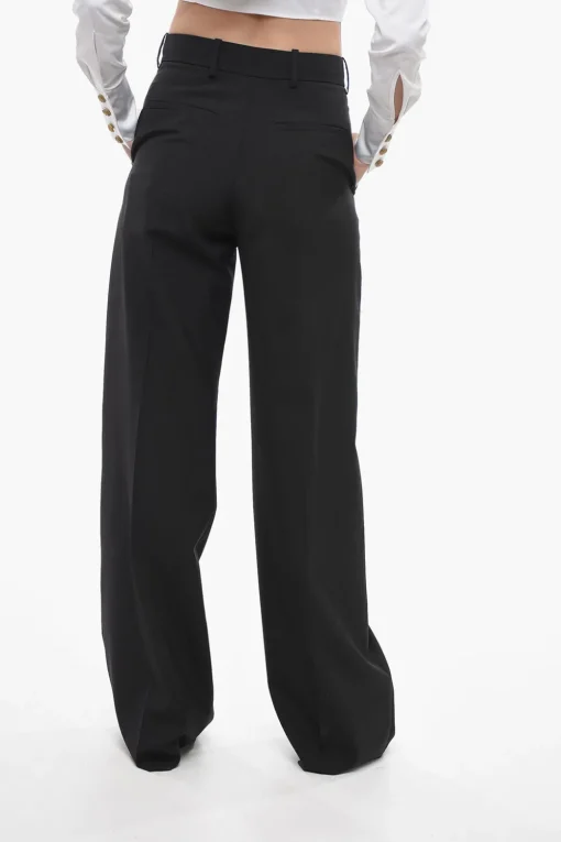 Pantaloni in Lana a Vita Alta>Valentino New