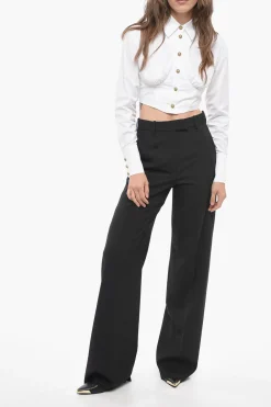 Pantaloni in Lana a Vita Alta></noscript>Valentino New