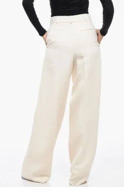 Pantaloni In Lana A Vta alta Con Pinces>Dior Hot