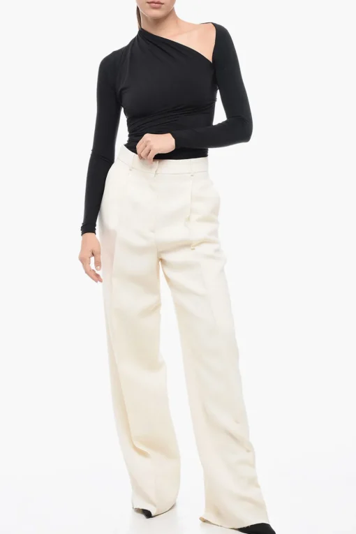 Pantaloni In Lana A Vta alta Con Pinces>Dior Hot