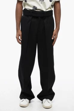 Pantaloni in Lana ad 1 Pince con Cintura>Jil Sander New