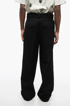 Pantaloni in Lana ad 1 Pince con Cintura>Jil Sander New