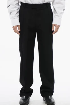 Pantaloni In Lana Con Doppia Pinces A Vita Alta>Off-White Discount