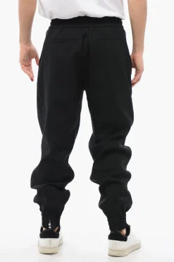 New Pantaloni in Lana con Elastico in Vita e Coulisse alla Caviglia Uomo Pantaloni