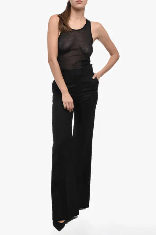 Online Pantaloni In Lana Flare-Fit A Vita Alta Donna Pantaloni