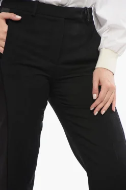 Pantaloni in Lana Jacquard con Bande Laterali in Satin></noscript>Versace Outlet