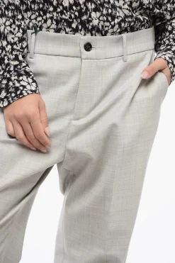 Pantaloni in Lana Stretch con Coulisse in Vita></noscript>Berwich New