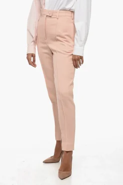 Pantaloni in Lana Twill con Piega Frontale>Prada Online