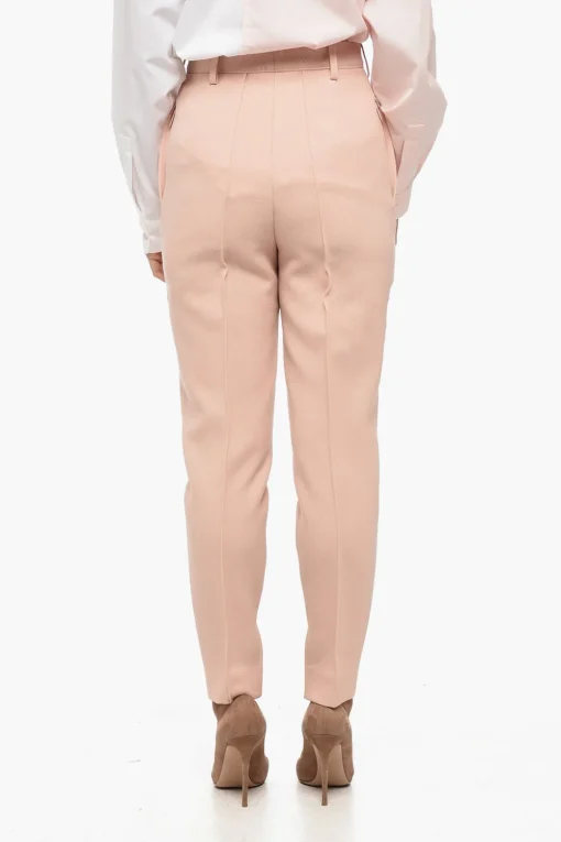 Pantaloni in Lana Twill con Piega Frontale>Prada Online