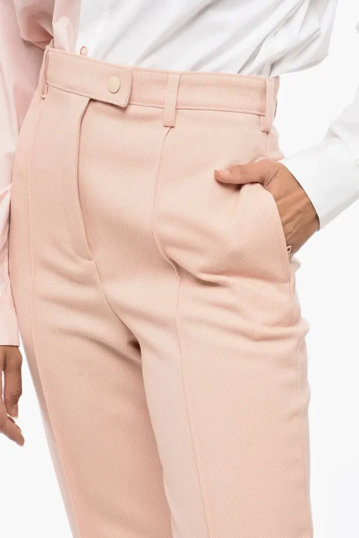 Pantaloni in Lana Twill con Piega Frontale>Prada Online