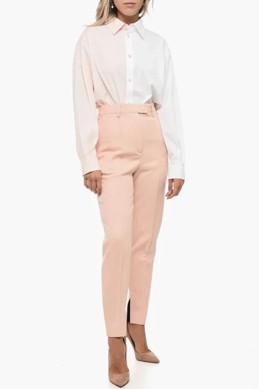 Pantaloni in Lana Twill con Piega Frontale>Prada Online