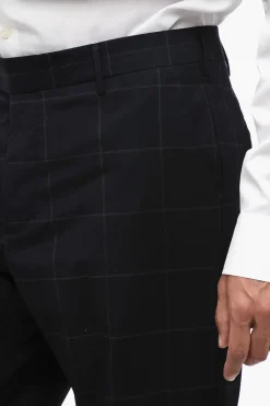 Pantaloni in Lana Vergine a Quadri>Berwich Fashion