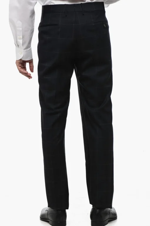 Pantaloni in Lana Vergine a Quadri>Berwich Fashion