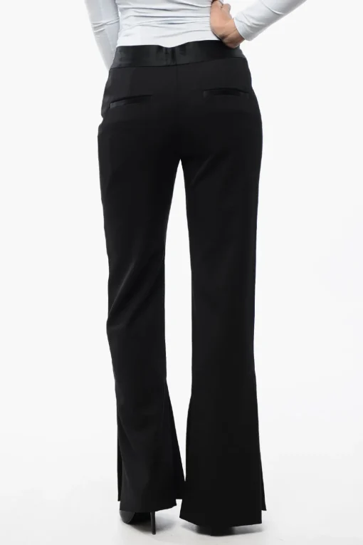 Pantaloni in Lana Vergine con Rifiniture in Raso e Spacco alla Caviglia>Off-White Sale