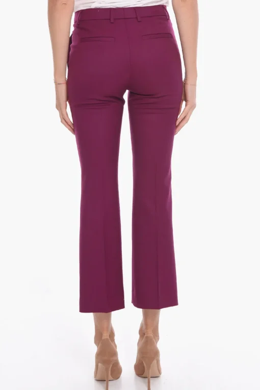 Best Pantaloni in Lana Vergine a Una Pince con Gamba Crop Donna Pantaloni