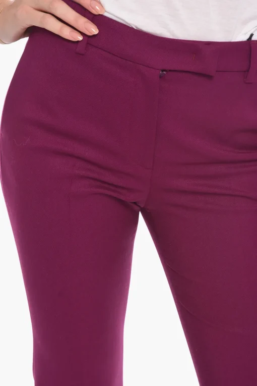 Best Pantaloni in Lana Vergine a Una Pince con Gamba Crop Donna Pantaloni