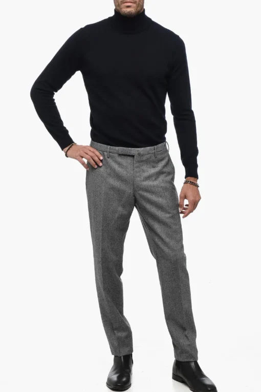 Pantaloni in Lana Vergine a Vita Regolare>Incotex Hot
