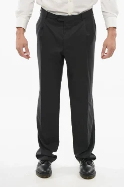 Pantaloni in Lana Vergine MANTUA con Chiusura Nascosta>Corneliani Best