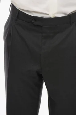 Pantaloni in Lana Vergine MANTUA con Chiusura Nascosta>Corneliani Best