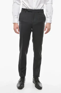 Sale Pantaloni in Lana Vergine a Vita Media Uomo Pantaloni