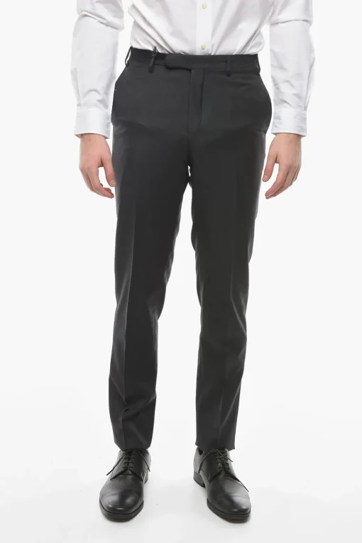 Sale Pantaloni in Lana Vergine a Vita Media Uomo Pantaloni