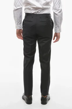 Sale Pantaloni in Lana Vergine a Vita Media Uomo Pantaloni