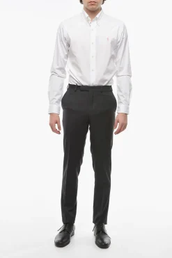 Sale Pantaloni in Lana Vergine a Vita Media Uomo Pantaloni