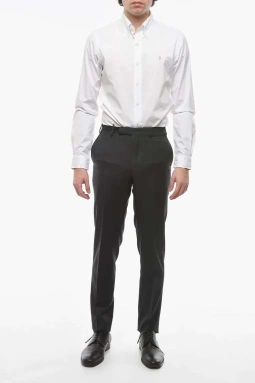 Sale Pantaloni in Lana Vergine a Vita Media Uomo Pantaloni