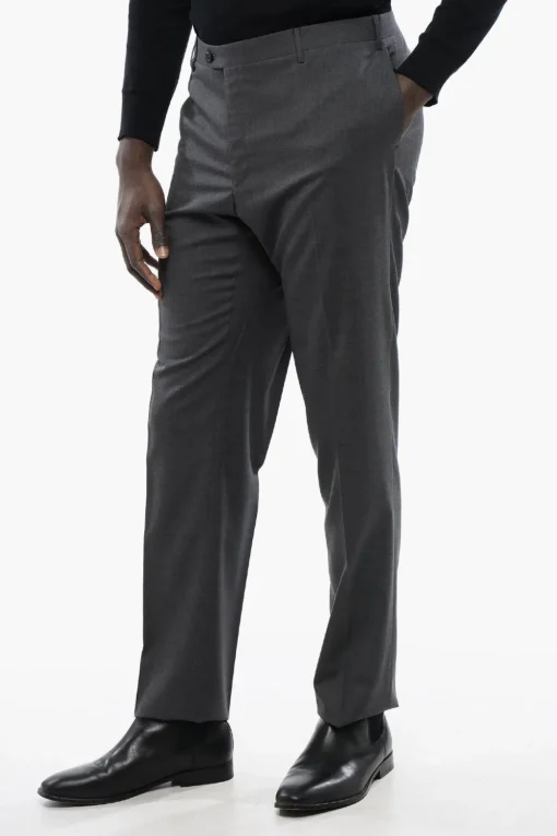 Pantaloni in Lana Vergine ACADEMY con Chiusura Nascosta>Corneliani Hot