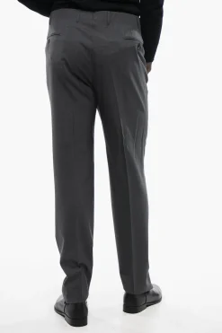 Pantaloni in Lana Vergine ACADEMY con Chiusura Nascosta></noscript>Corneliani Hot