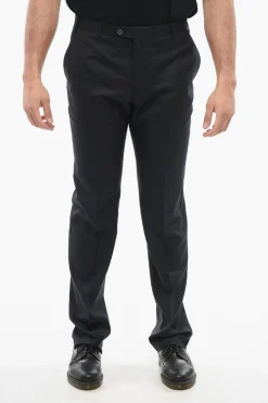 Pantaloni in Lana Vergine con Tasche a Filo>Corneliani Fashion