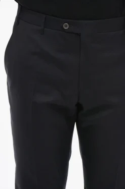 Pantaloni in Lana Vergine con Tasche a Filo></noscript>Corneliani Fashion