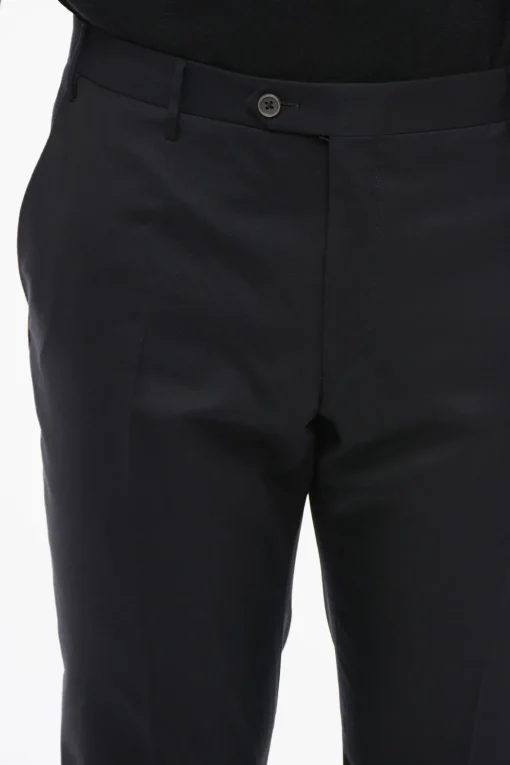 Pantaloni in Lana Vergine con Tasche a Filo>Corneliani Fashion
