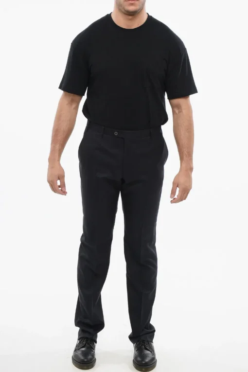Pantaloni in Lana Vergine con Tasche a Filo>Corneliani Fashion